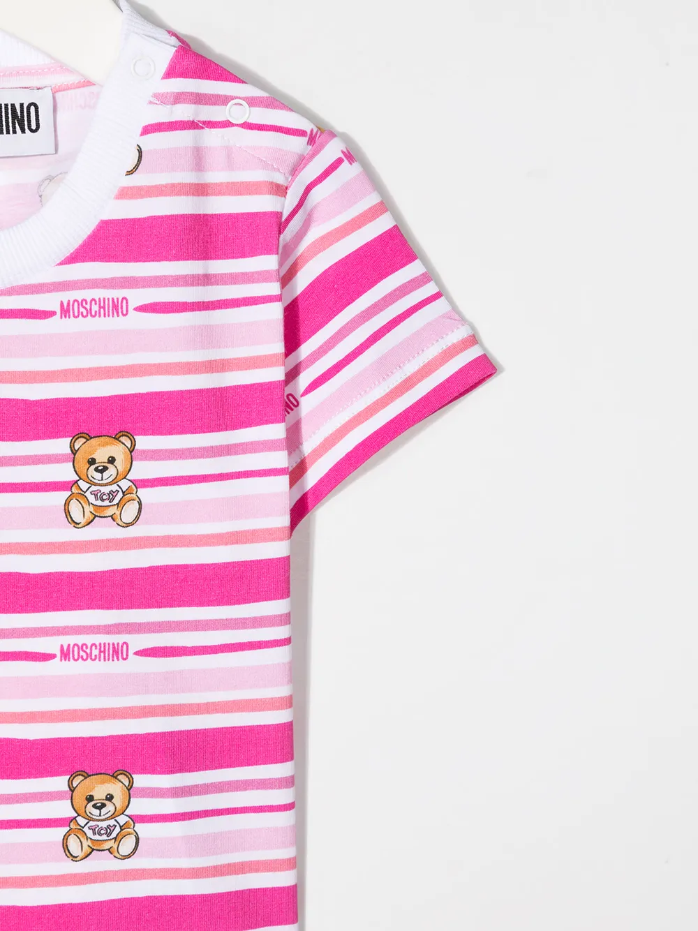 фото Moschino kids полосатая футболка с принтом teddy bear