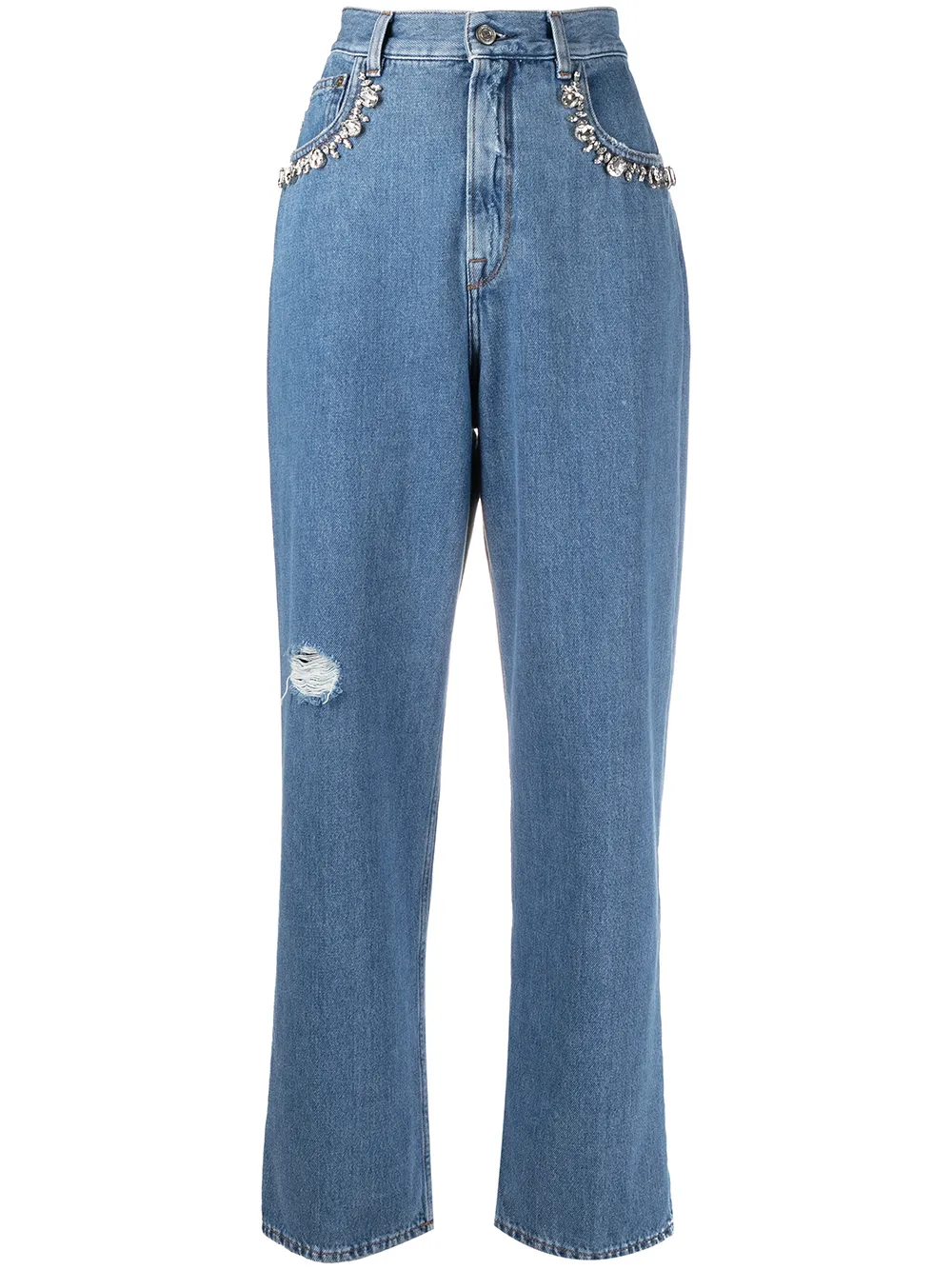 

Golden Goose embellished-detail straight-leg jeans - Blue