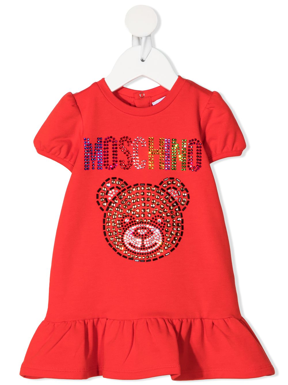 фото Moschino kids платье-футболка с логотипом и стразами