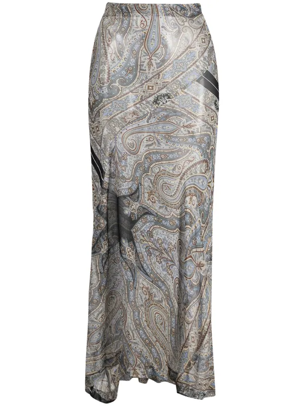 Comme Des Garçons Pre-Owned 2000s Paisley Print Sheer Silk Maxi