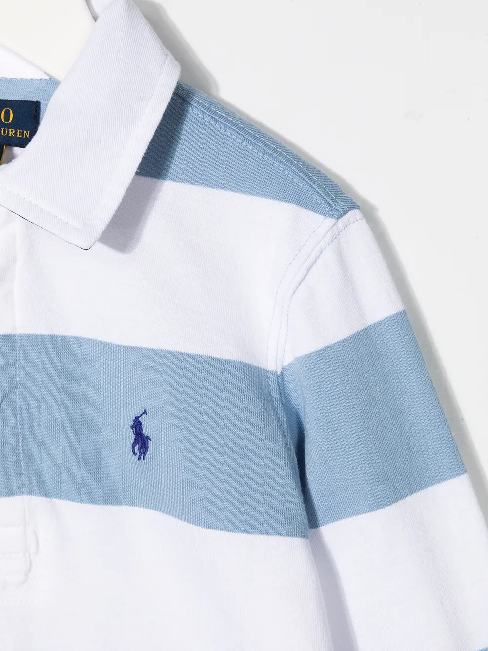 фото Ralph lauren kids полосатая рубашка поло с вышивкой polo pony