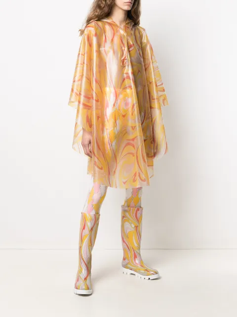 Shop Emilio Pucci with Afterpay - FARFETCH Australia Emilio Pucci Vortici-print Rain Cape - Farfetch