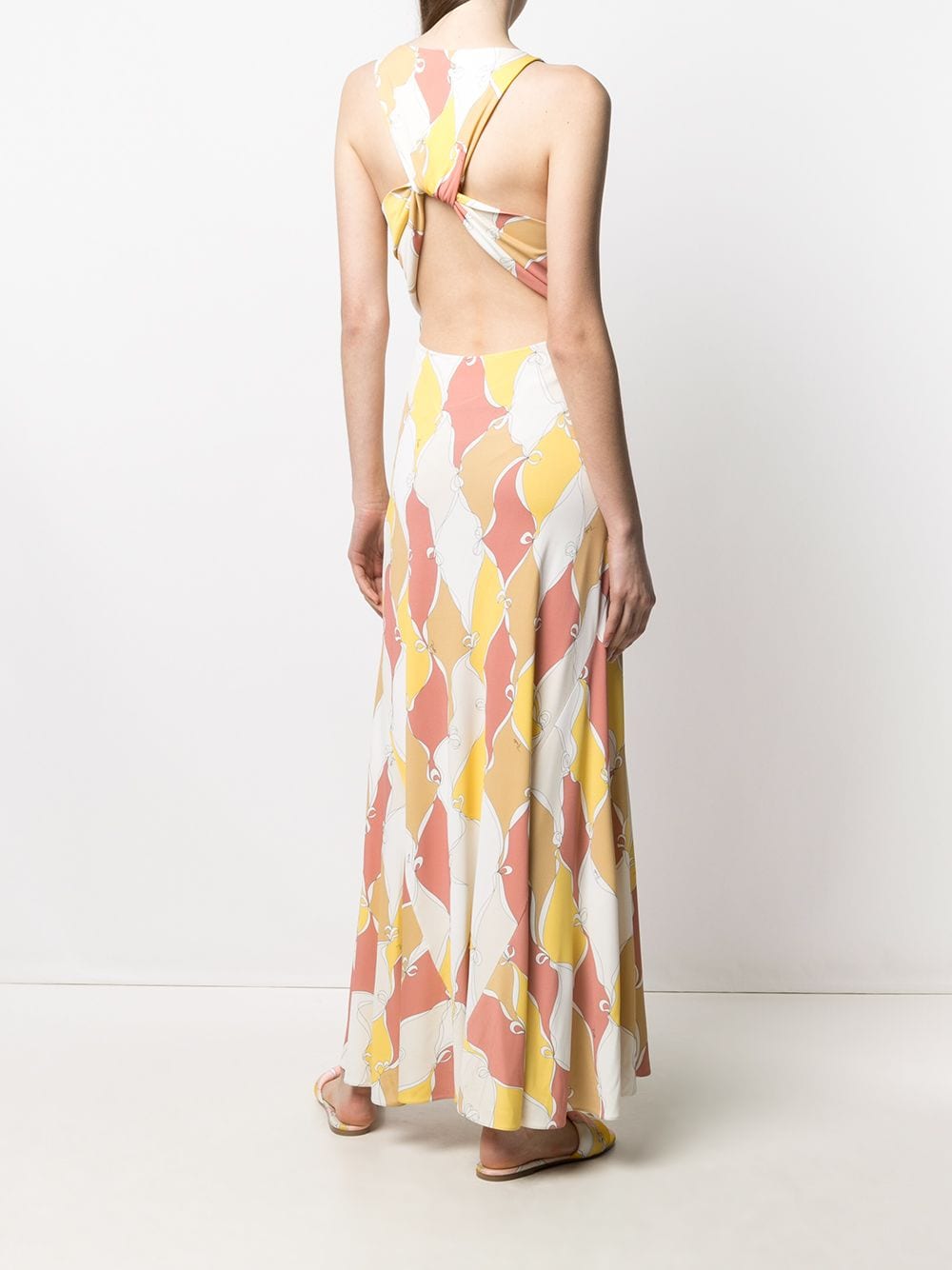 фото Emilio pucci длинное платье с принтом losanghe