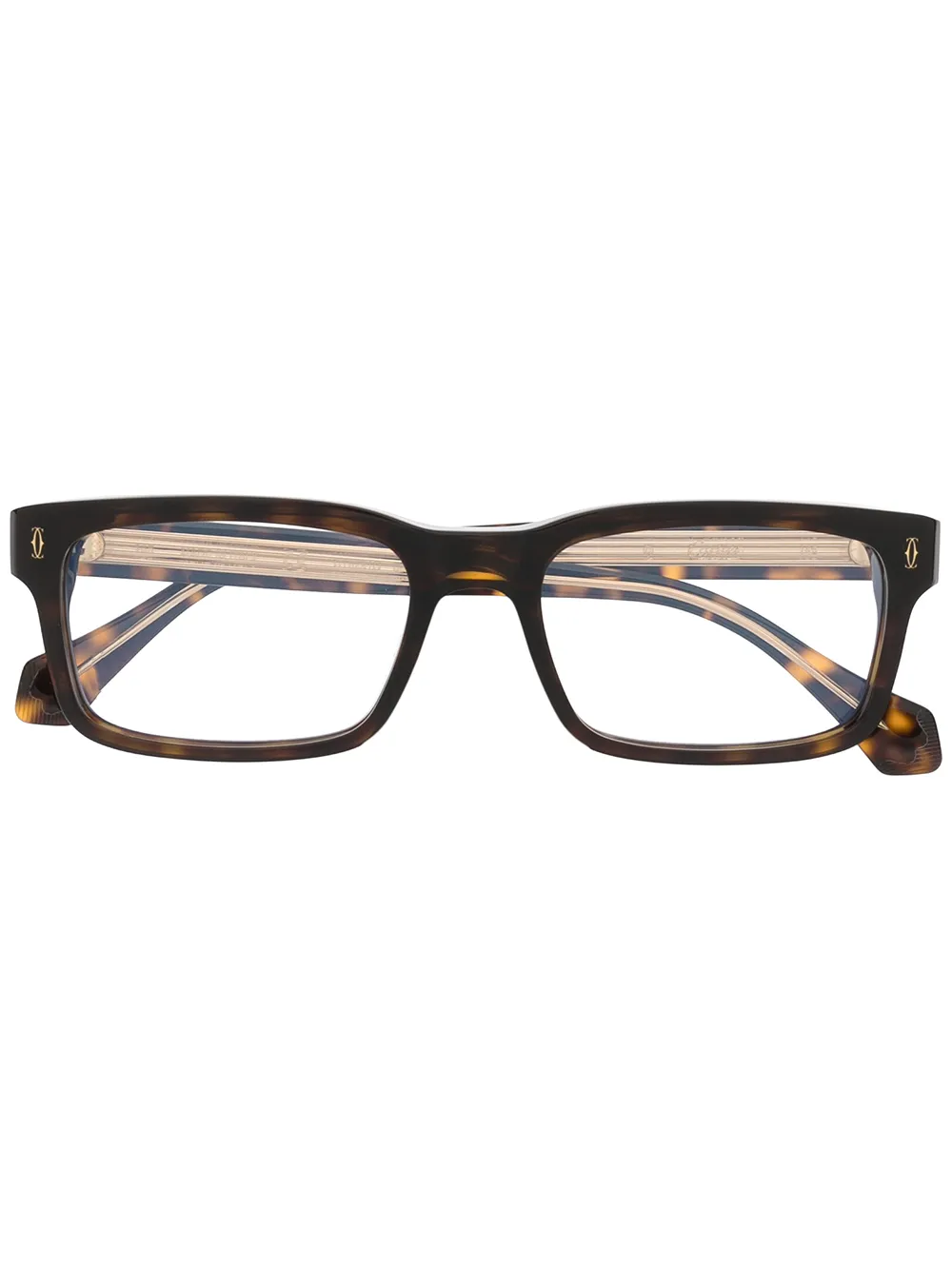 

Cartier Eyewear C Dècor rectangle-frame glasses - Brown