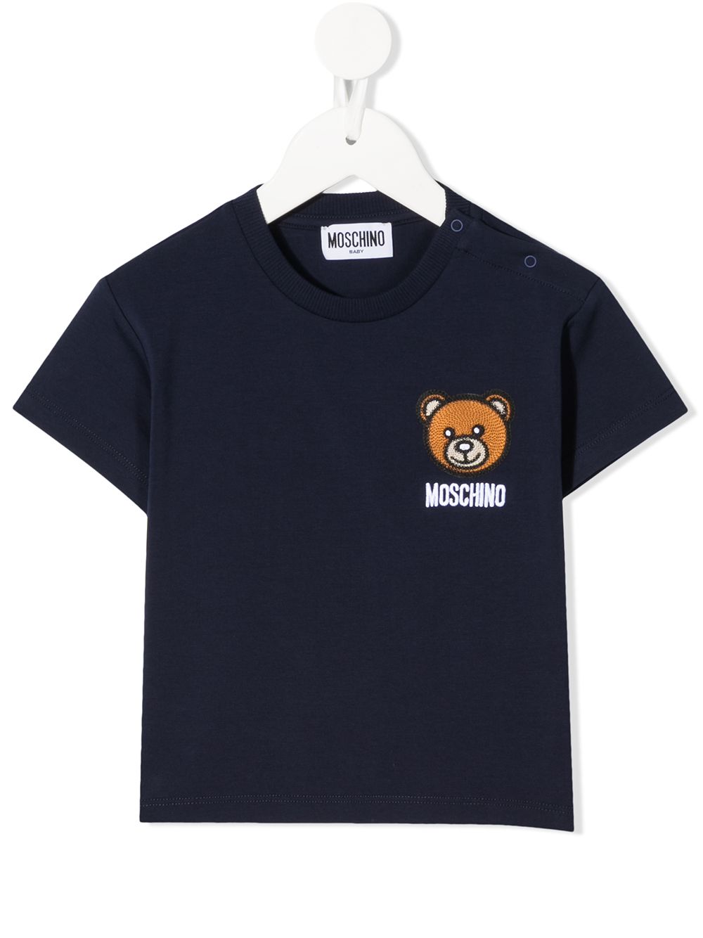 фото Moschino kids футболка с вышивкой teddy bear