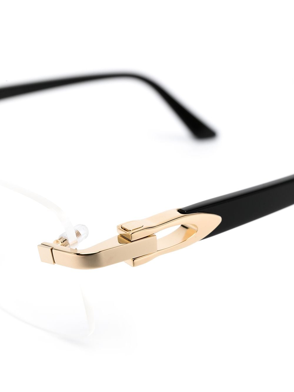 Shop Cartier Rimless Rectangle-frame Glasses In Schwarz