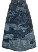 Image 1 of RED Valentino patterned mid-length denim skirt