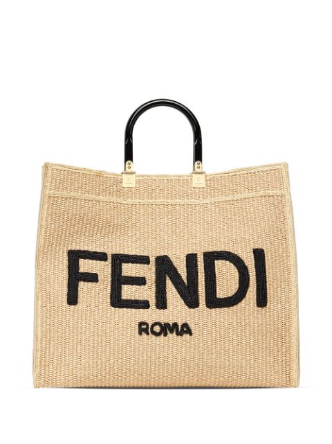 fendi raffia tote bag