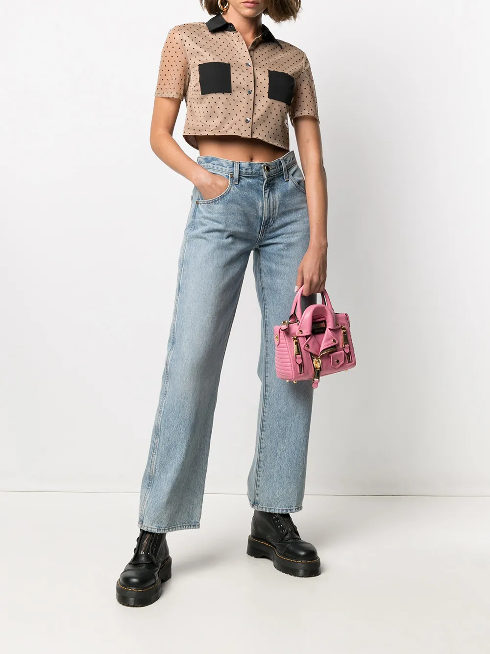 фото Moschino сумка через плечо в виде байкерской куртки