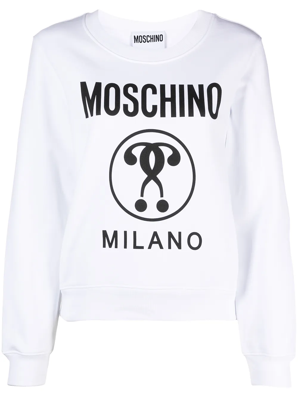 MOSCHINO DOUBLE QUESTION MARK LOGO PRINT SWEATSHIRT