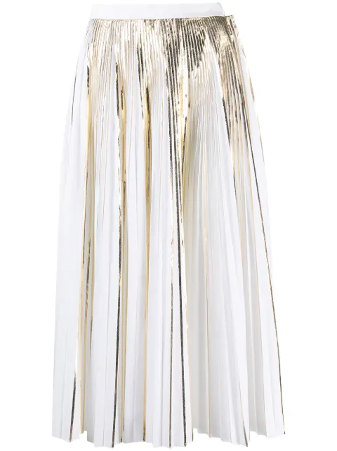 Valentino Garavani metallic-effect pleated skirt