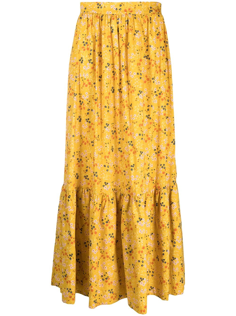 фото L'autre chose юбка миди с цветочным принтом