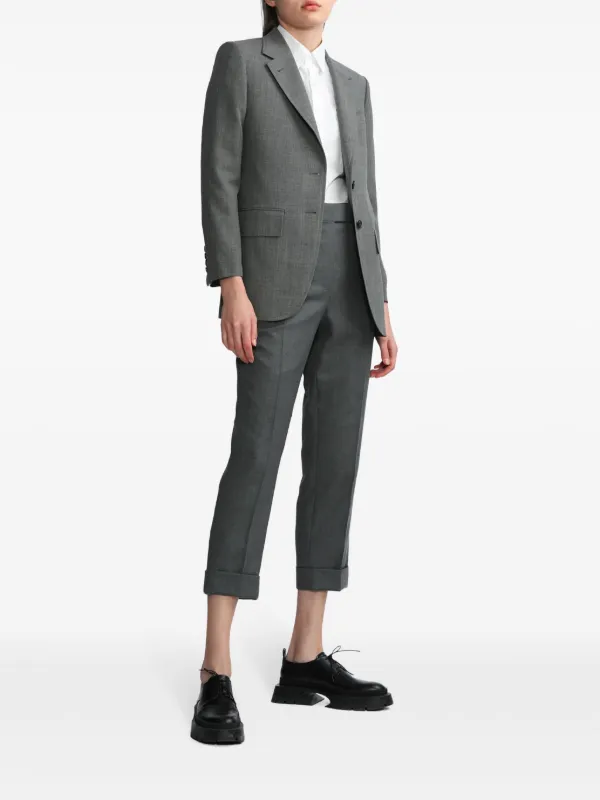 THOM BROWNE☆ウール素材 ベーシック パンツ GREY LADIES THOM BROWNE☆ウール素材 ベーシック パンツ GREY LADIES