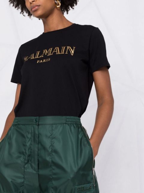 Shop Balmain logo-print cotton T-shirt with Express Delivery 