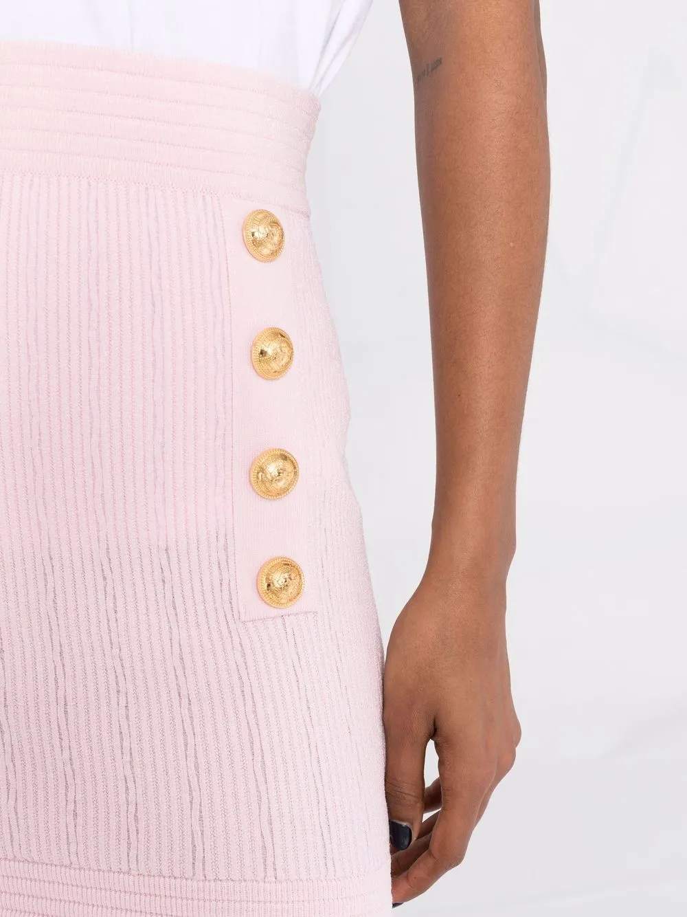 фото Balmain трикотажная юбка мини с завышенной талией