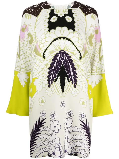 Valentino Garavani abstract-print long-sleeve dress