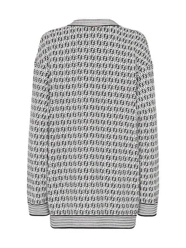 fendi LONG embroidered zipped hoodie 