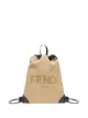 Image 1 of Fendi flocked logo drawstring backpack