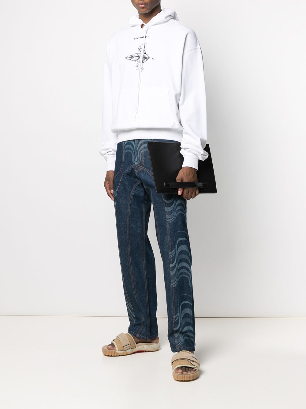 Off-White Hoodie met print - Wit