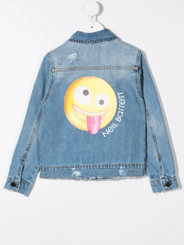 Neil Barrett Kids Smiley Logo Denim 