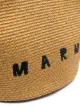 Marni logo-embroidered raffia tote bag