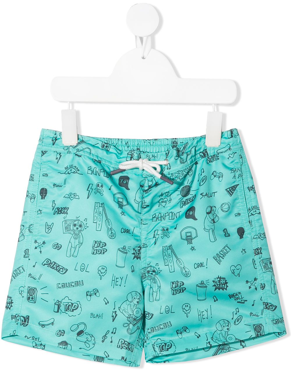 Bonpoint Teen Illustration Print Shorts In Green