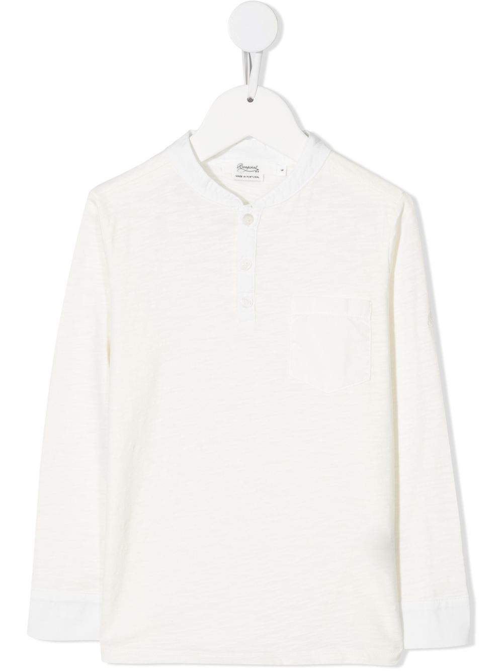 Bonpoint Teen Buttoned-up Long-sleeved T-shirt In White