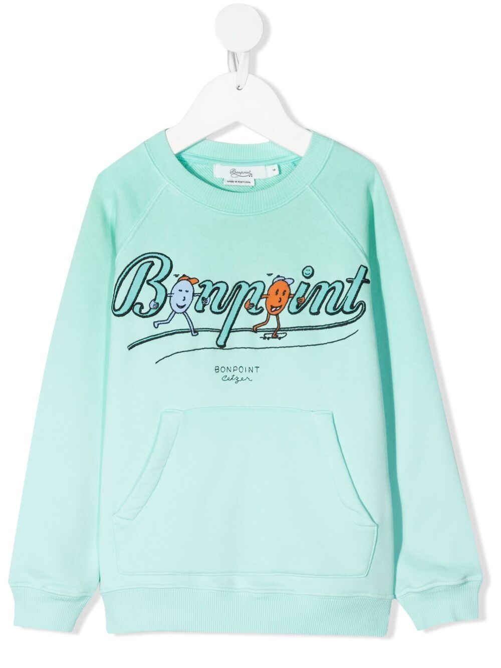 Bonpoint Kids' Logo Crew-neck Sweatshirt In Blue