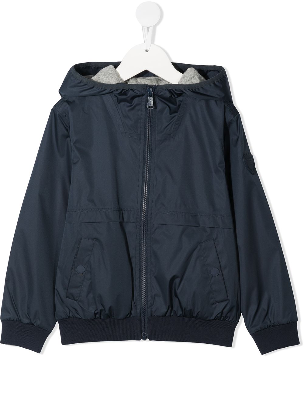 Bonpoint Teen Zip-up Hooded Jacket In Blue