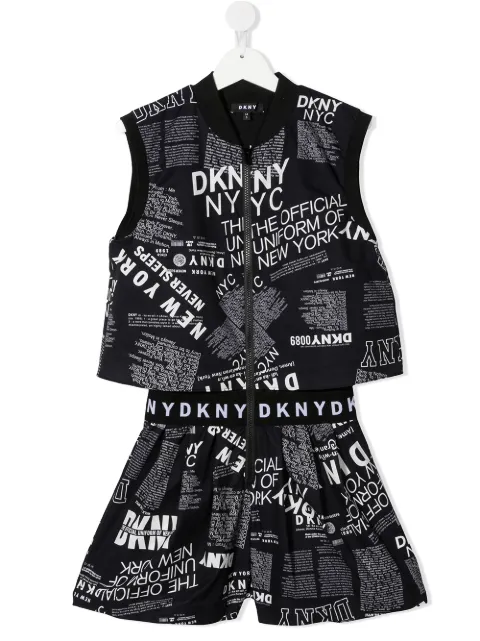 Dkny Kids بلاي سوت قطعتان بشعار الماركة