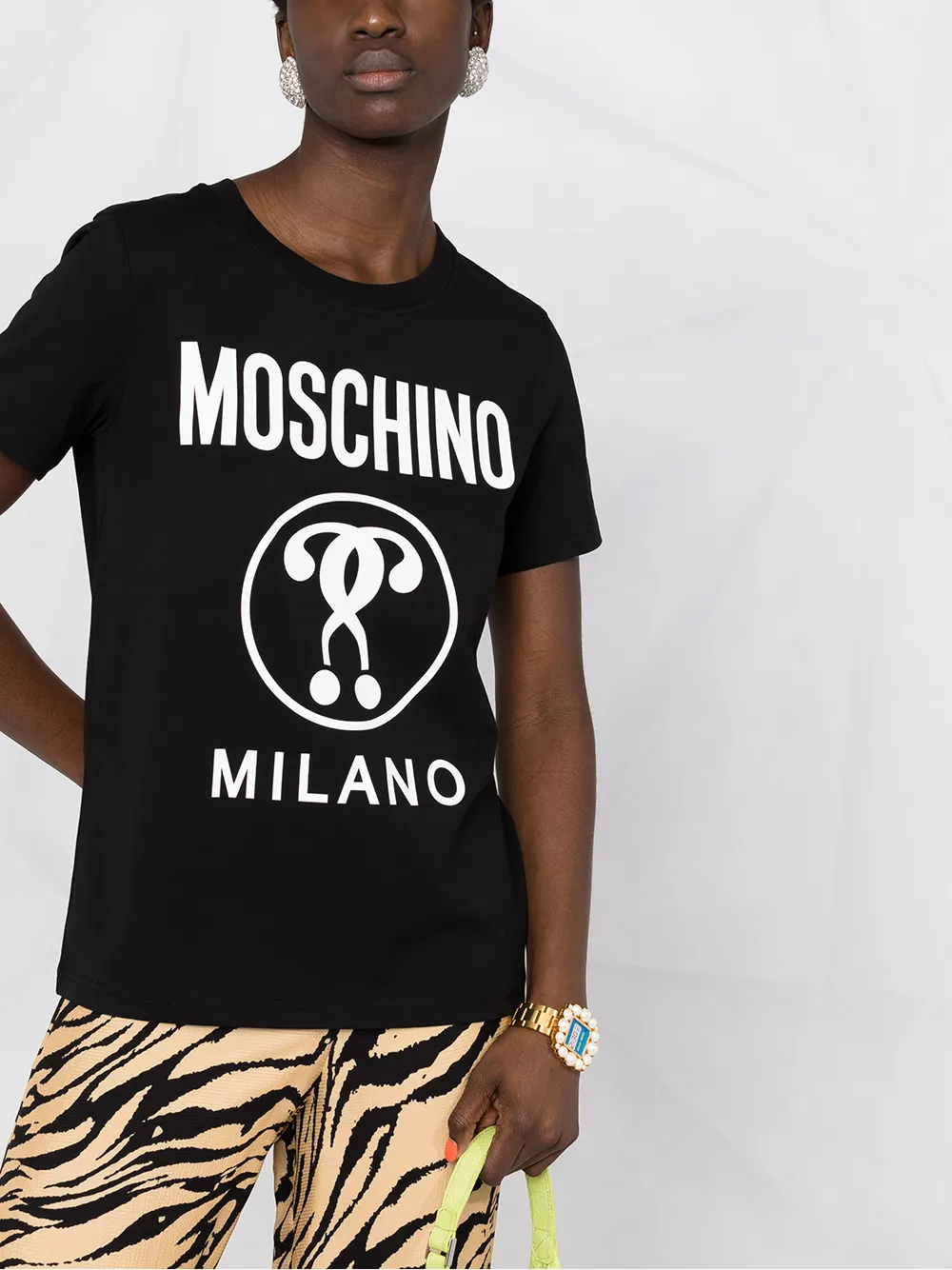 фото Moschino футболка с принтом double question mark