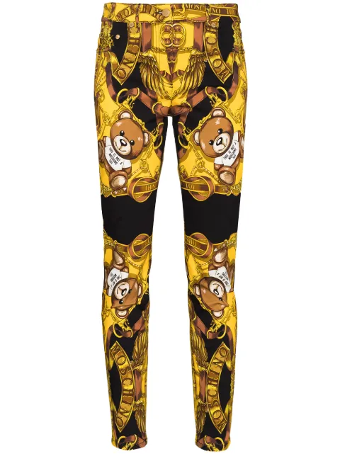Moschino Calça jeans Teddy bear com cintura alta
