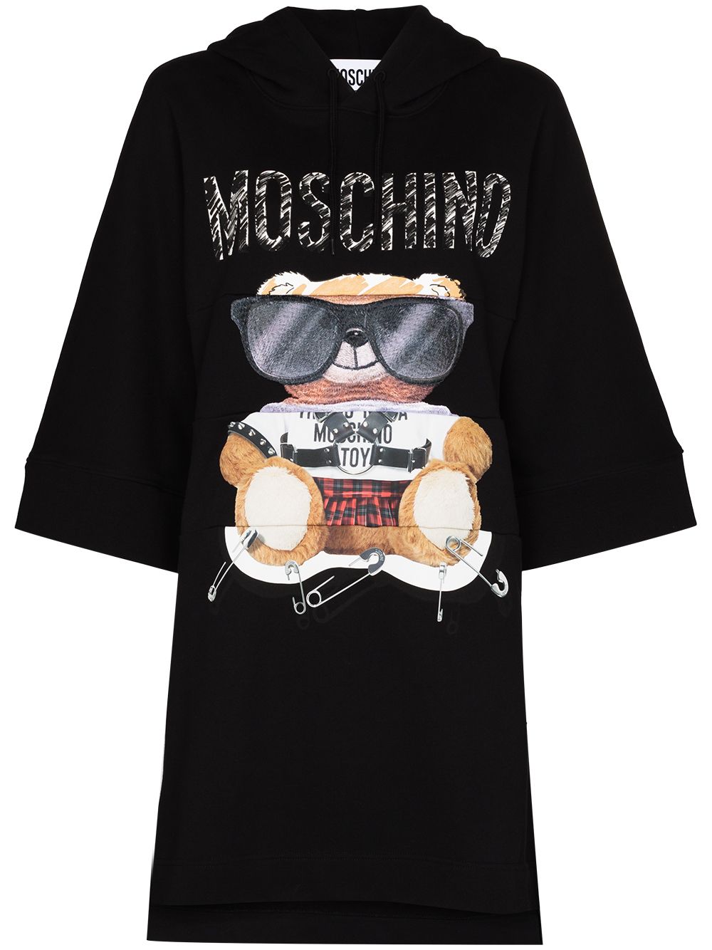 фото Moschino платье-худи с принтом teddy