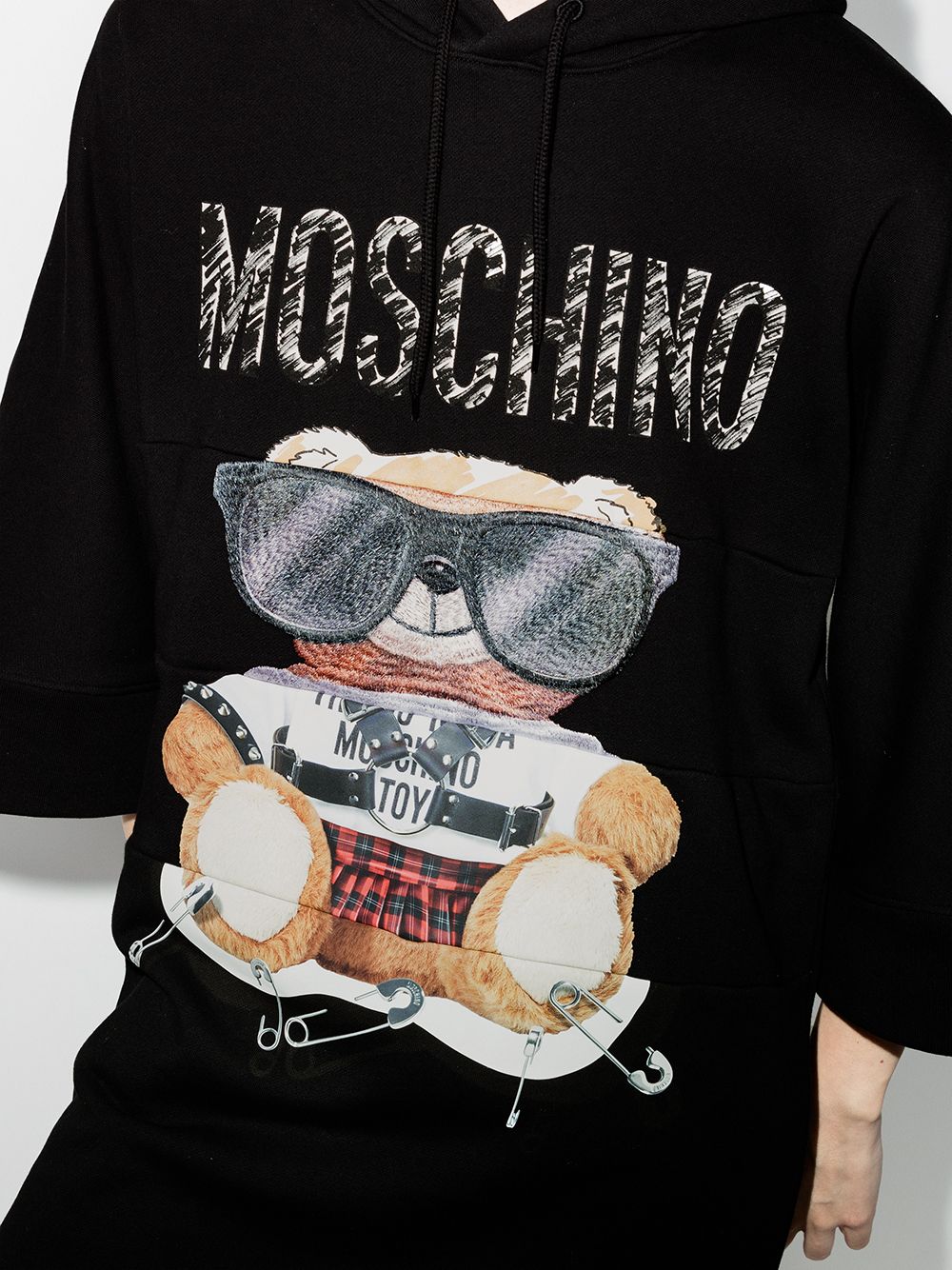 фото Moschino платье-худи с принтом teddy