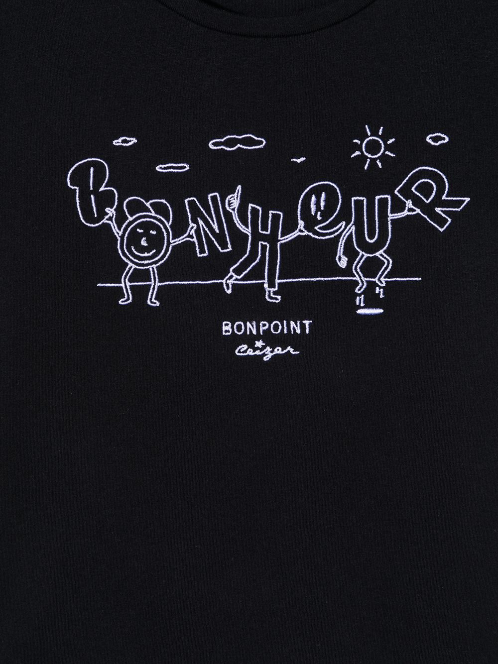 Shop Bonpoint Embroidered Logo T-shirt In Blue