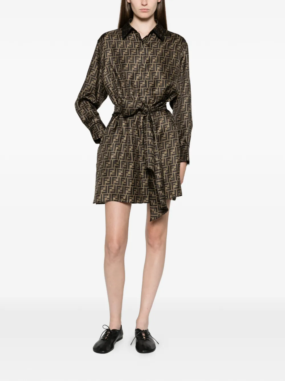 FENDI Twill jurk Bruin