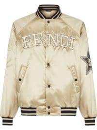 ＜Farfetch＞ Fendi ロゴ ボンバージャケット - ニュートラル画像