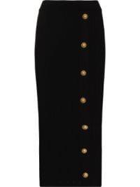＜Farfetch＞ Balmain ボタン スカート - ブラック画像