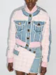 Image 2 of Balmain cropped tweed denim jacket