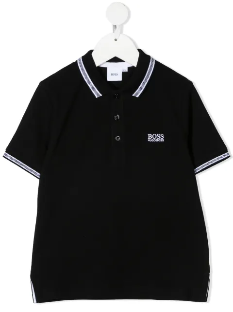 BOSS Kidswear embroidered-logo cotton polo shirt 