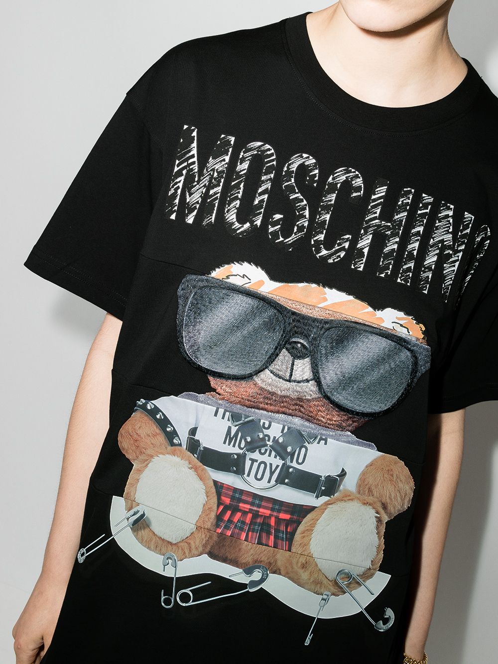 фото Moschino футболка с принтом teddy bear