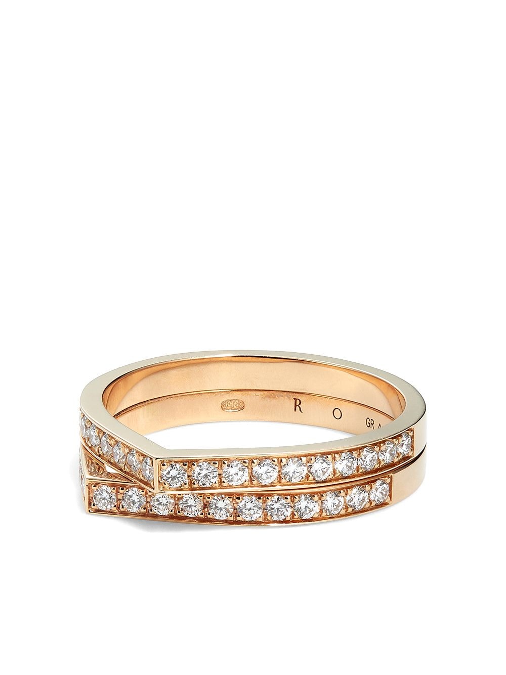Shop Repossi 18kt Rose Gold Antifer Diamond Ring In Rosa