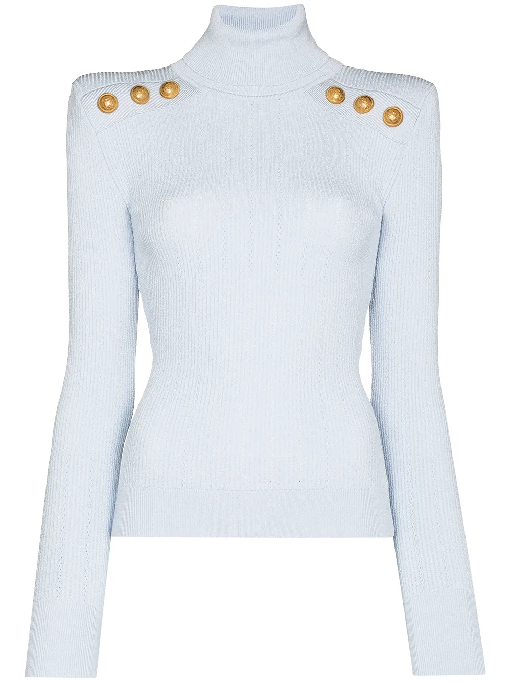 Image 1 of Balmain button-embellished roll neck jumper