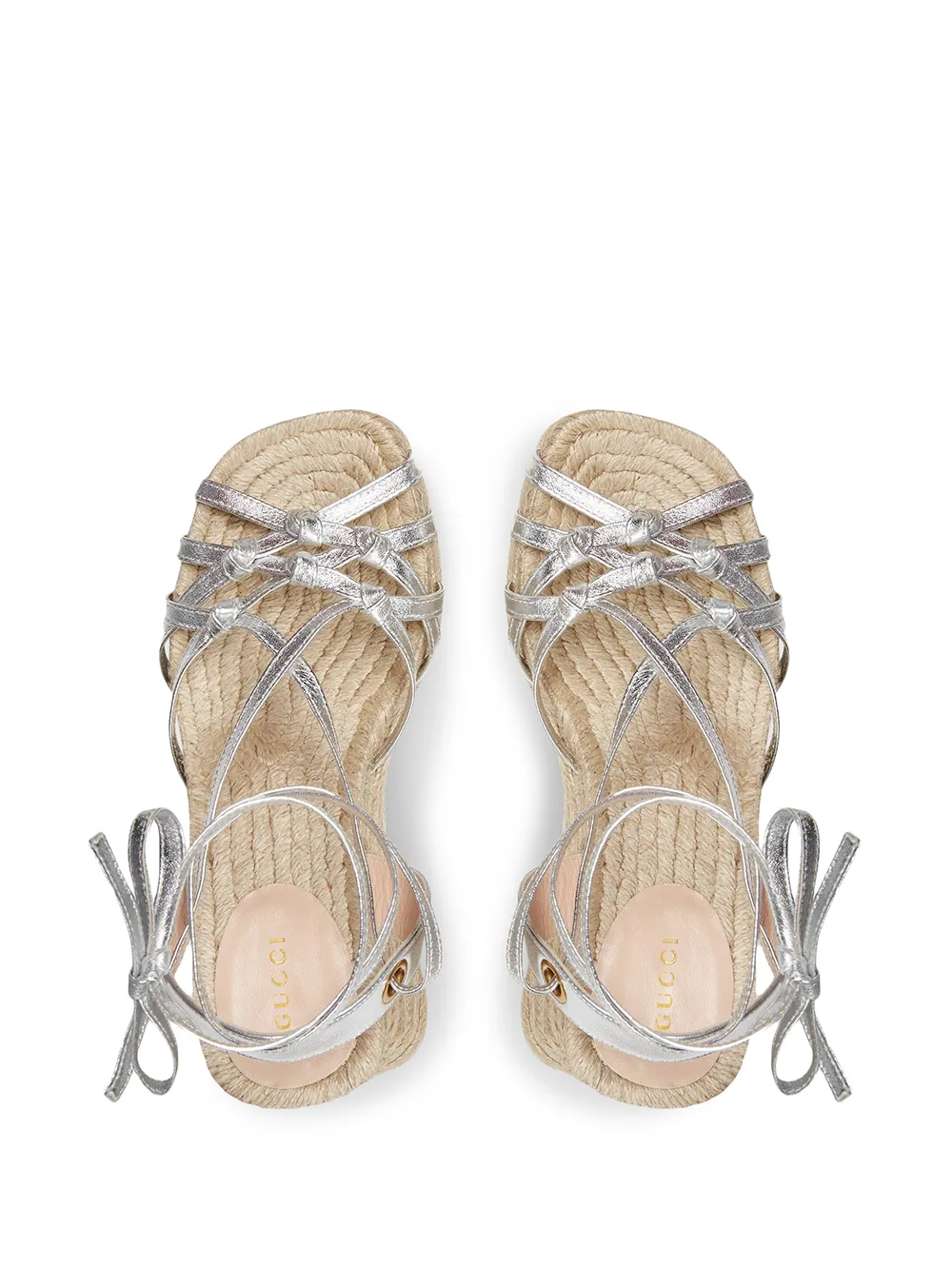 GUCCI METALLIC PLATFORM ESPADRILLES