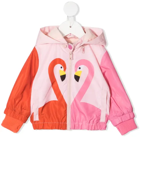 Stella McCartney Kids معطف مطر بهودي وطبعة جرافيك