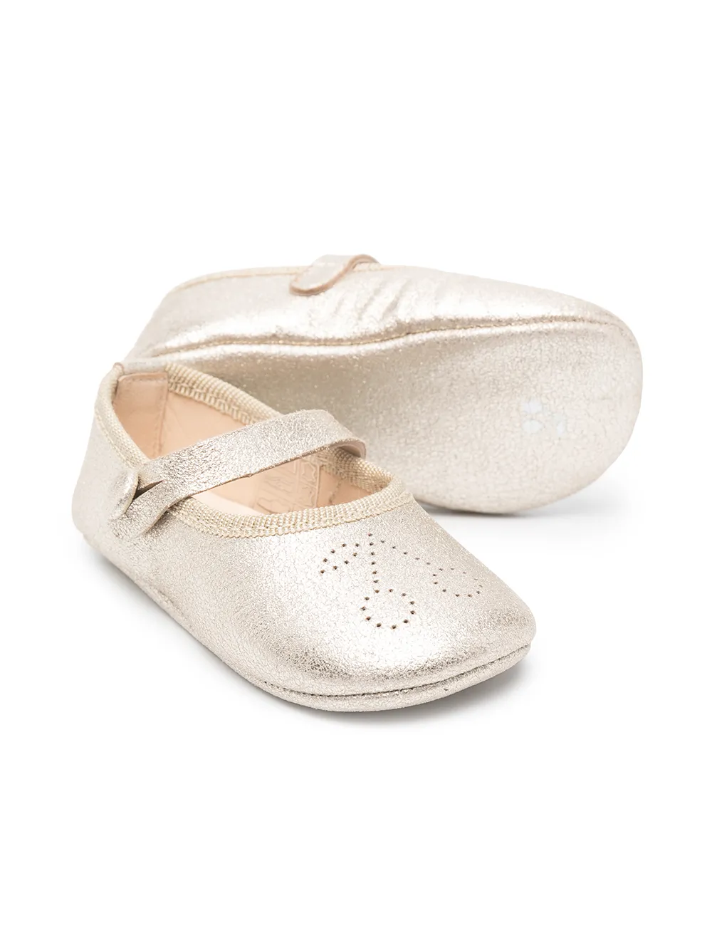 Bonpoint Ballerina's met kersen-reliëf - Goud