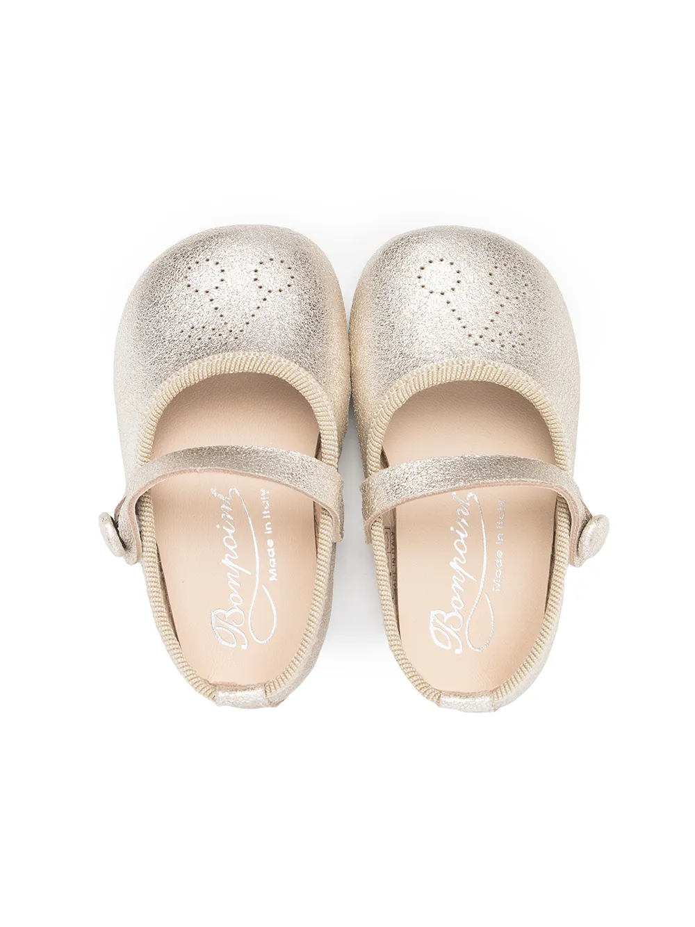 Bonpoint Ballerina's met kersen-reliëf Goud