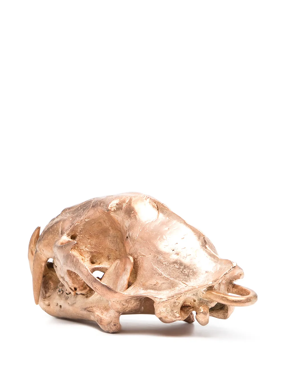 Shop Parts Of Four Polished Brass Bone Skull Ornament In Gold