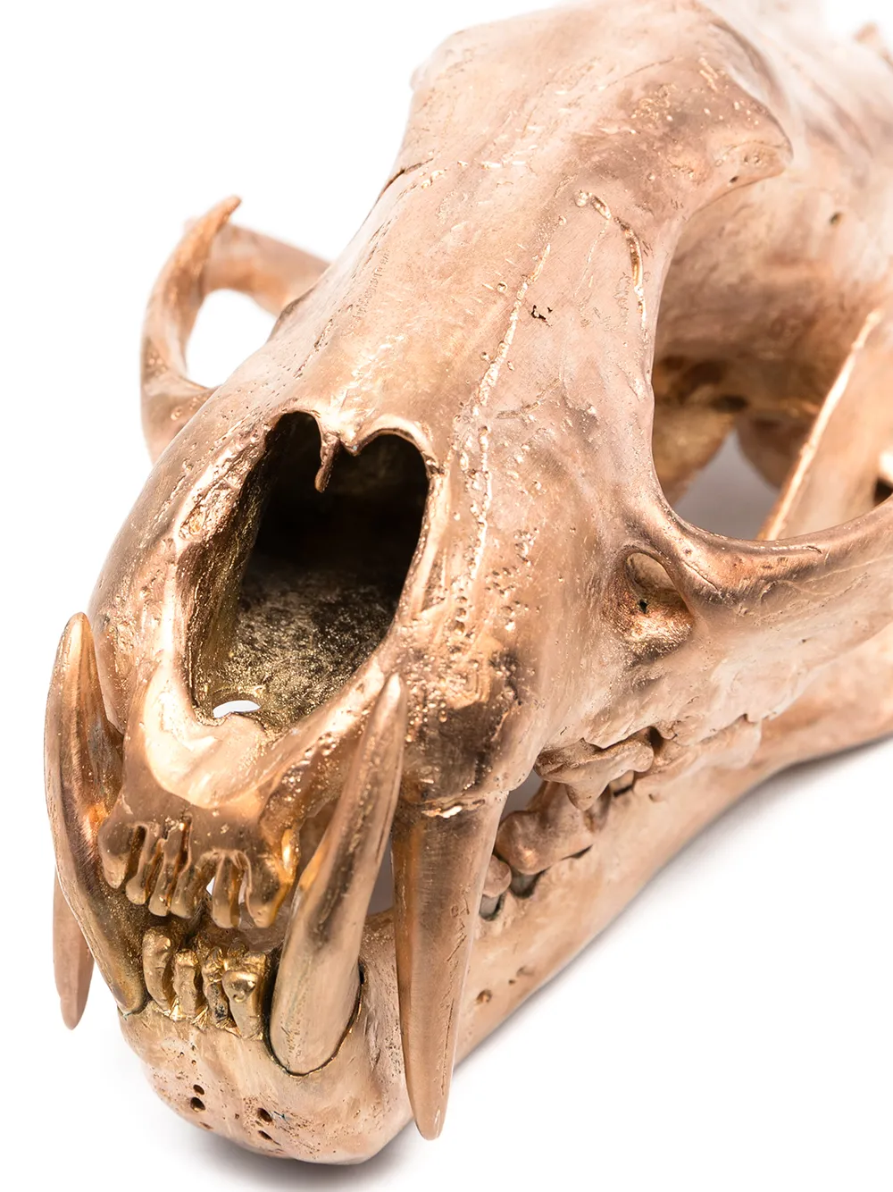 Parts Of Four Polished Brass Bone Skull Ornament In Gold
