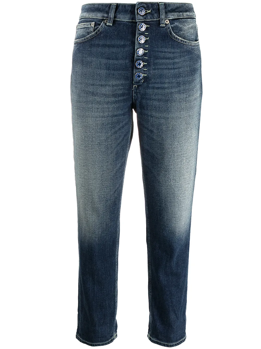 DONDUP faded-effect slim-fit cropped jeans | Blue | Image 1